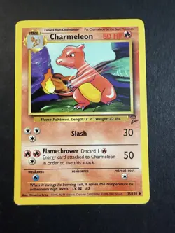 Charmeleon 35/130 Uncommon Non-Holo Base 2 Set Pokemon Card LP - Image 1