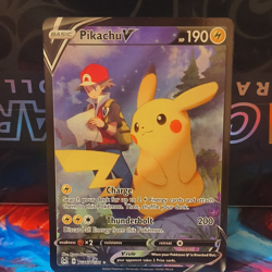 Pokemon TCG Pikachu V Full Art Holo Ultra Rare Card TG16/TG30 190 HP English - Image 1