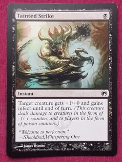 Magic The Gathering SCARS OF MIRRODIN TAINTED STRIKE black card MTG - Image 1