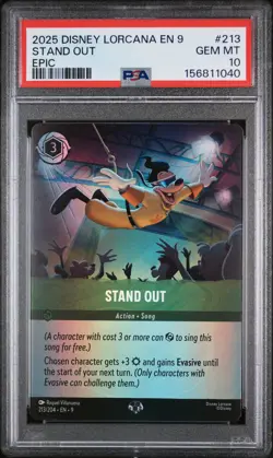 Disney Lorcana Stand Out Fabled 213 PSA 10 GEM MINT Enchanted Song Set 9 - Image 1
