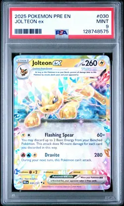2025 Pokemon Pre EN-Prismatic Evolutions Jolteon EX #030 PSA 9 - Image 1