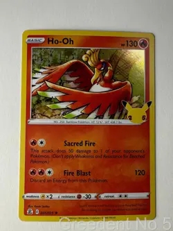 Ho-Oh 001/025 Rare Celebrations Pokemon Holo Near Mint - Image 1