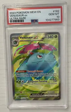 Pokemon Venusaur ex 182/165 SV 151 Ultra Rare Holo EN 2023 PSA 10 - Image 1