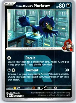 Team Rocket's Murkrow (Team Rocket) 126/217 Ascended Heroes Pokemon Reverse Holo - Image 1