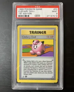 1999 1st First Edition Trainer Clefairy Doll PSA 9 #70 Base Set Pokemon Game - Image 1