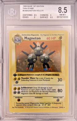 Pokemon 1st Edition Shadowless Base Set Magneton 9/102 BGS 8.5 (8.5, 9, 9, 8.5) - Image 1