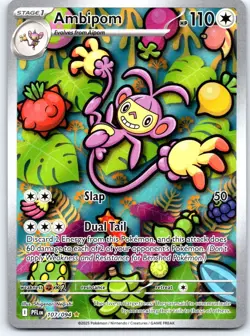 Ambipom 107/094 Illustration Rare Phantasmal Flames Pokemon Holo Near Mint - Image 1