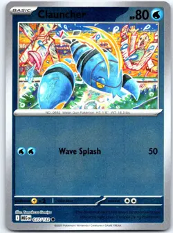 Clauncher 037/132 Common Mega Evolution Pokemon Reverse Holo Near Mint - Image 1