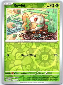 Rowlet 013/197 Common Obsidian Flames Pokemon Reverse Holo NM - Image 1