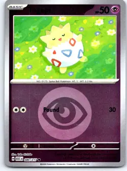 Togepi (Energy Symbol Pattern) 080/217 Ascended Heroes Pokemon Reverse Holo NM - Image 1