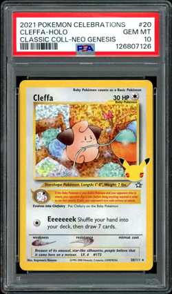 2021 POKEMON CELEBRATIONS CLASSIC COLL #20 CLEFFA HOLO PSA 10 - Image 1