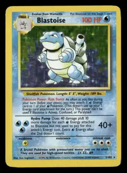 Pokemon Base Set #2/102 Blastoise Holo - Image 1
