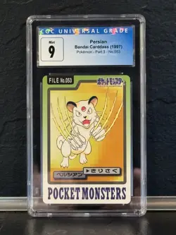 1997 POCKET MONSTERS CARDDASS #053 PERSIAN CGC 9 - Image 1