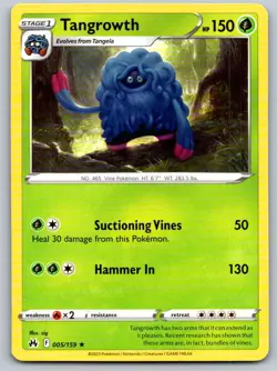 Tangrowth 005/159 Rare Crown Zenith Pokemon Near Mint - Image 1