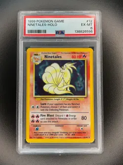 1999 Pokemon Game Ninetales Holo #12 PSA 6 - Image 1