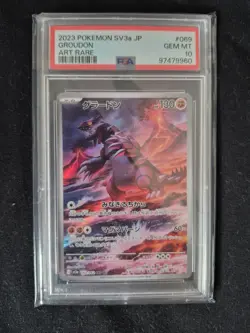 2023 POKEMON JAPANESE SV3A-RAGING SURF ART RARE #069 GROUDON PSA 10 - Image 1