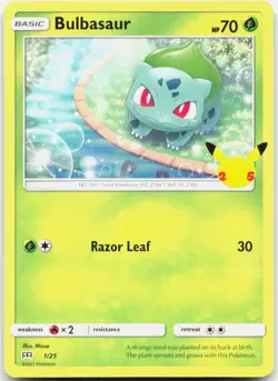 Bulbasaur 001/025 Promo McDonald's 25th Anniversary Promos Pokemon Near Mint - Image 1