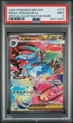 2025 Pokemon Mega Evolution Mega Venusaur EX #177 SIR PSA 9 MINT - Image 1