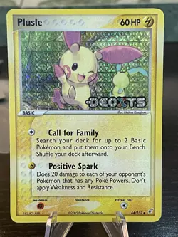 Pokemon TCG - Ex Deoxys - Plusle 44/107 - Reverse Holo LP Card - Image 1