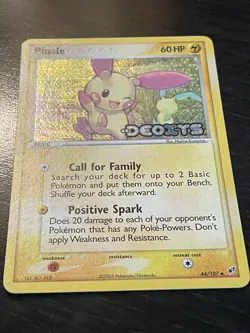 Pokemon TCG - Ex Deoxys - Plusle 44/107 - Reverse Holo LP Card - Image 3