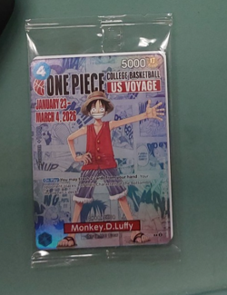 Monkey D. Luffy US Voyage College Basketball Promo 2026 Foil NEW SEALED - Image 1