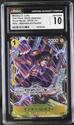 CGC 10 Monkey D. Luffy #OP10-111 Japanese 2024 One Piece Royal Blood - Image 1
