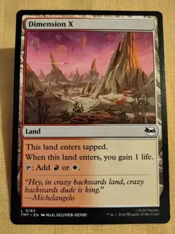 Dimension X, MTG, TMNT, Michelangelo, Magic the Gathering, L 0183 Land Card NM/B - Image 1