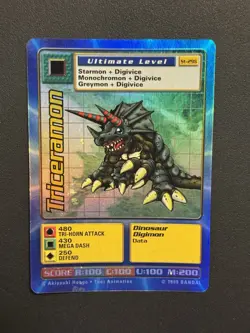 Triceramon ST-29S Digimon Card Digi-Battle Starter Holo Foil 1999 - Image 1