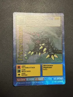 Triceramon ST-29S Digimon Card Digi-Battle Starter Holo Foil 1999 - Image 3
