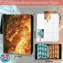 Gbchais Dragon 9 Pocket Trading Card Binder Album, Holds 900 Cards with 50 Re - Image 3