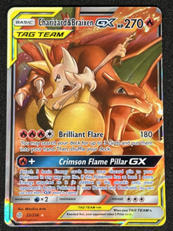 Charizard & Braixen GX 22/236 SM Cosmic Eclipse GX Holo Pokemon Card NM - Image 1