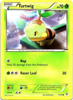 Turtwig 1/135 Common Plasma Storm Pokemon Hp - Image 1