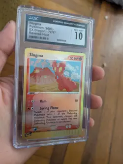 (POP 8) CGC 10 GEM MINT 2003 Pokemon EX Dragon Slugma 72/97 Card Reverse Holo - Image 1