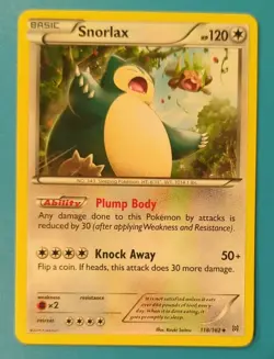 Snorlax 118/162 Uncommon BREAKthrough Pokemon Near Mint - Image 1
