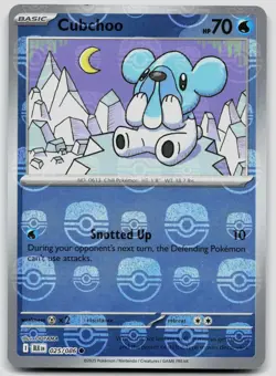 Cubchoo (Master Ball Pattern) 025/086 Black Bolt Pokemon NM - Image 1