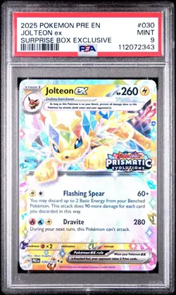 2025 Pokemon Pre-En Surprise Box Exclusive Jolteon ex #030 PSA 9 - Image 1
