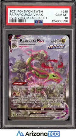 Pokemon 2021 Rayquaza VMAX 218/203 Alt Art Evolving Skies GEM MINT PSA 10 - Image 1