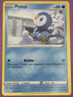 Piplup 035/172 Brilliant Stars Regular Finish Pokemon Card - Image 1