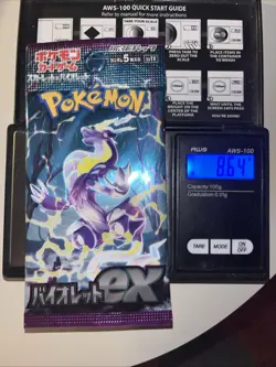 Heavy 8.64g Pokemon Sealed Violet EX Japanese Booster Pack - Image 1