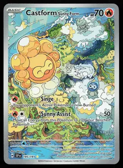 Castform Sunny Form 195/191 Holo Illustration Rare Surging Sparks Pokemon Card - Image 1