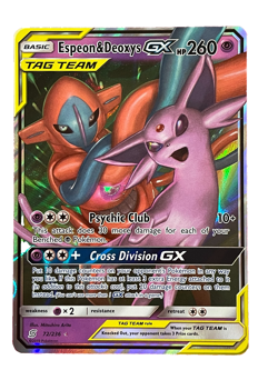 Pokemon Espeon & Deoxys GX 72/236 SM-Unified Minds Holo Near Mint NM - Image 1