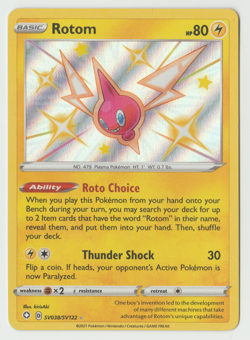 Rotom - SV038/SV122 - Pokemon Shining Fates Sword Shield Shiny Rare Card - Image 1