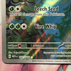Ivysaur 167/165 IR Illustration Rare Scarlet Violet 151 English Pokemon Card NM - Image 5