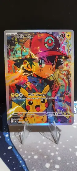 DIY Custom Fan Art Ash's Pikachu Card English - Image 1