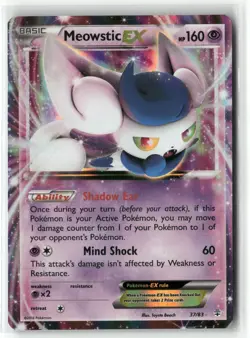 2016 Pokemon XY Generations Meowstic 37/83 Holo Rare Near Mint - Image 1