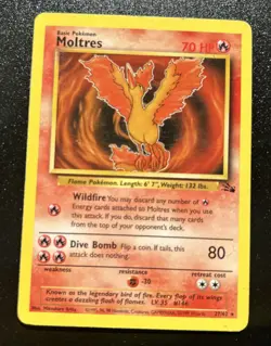 Moltres 27/62 Non Holo Fossil Set Rare Pokemon WOTC LP Lightly Played - Image 1