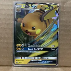 Pokemon TCG Raichu GX SM Black Star Promo SM213 Promo Ultra Rare Full Art - Image 1