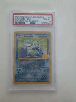 Pokemon 2021 Blastoise 2/102 Holo Celebrations Classics Base Set GEM MINT PSA 10 - Image 1