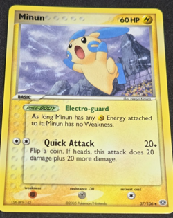 Pokemon - Minun - 37/106 - Uncommon- Emerald Pokemon - LP - Image 2