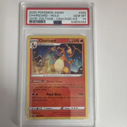 Pokemon Charizard 025/185 Vivid Voltage Cracked Ice Holo PSA 10 170 HP - Image 1
